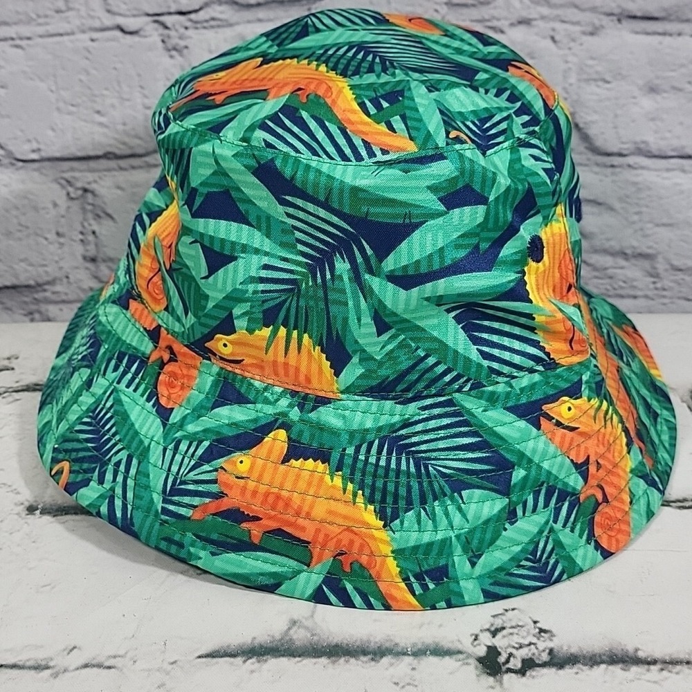 UV Skinz Toddler Bucket Hat Sun Protection Reversible Green Lizard Chameleon‎